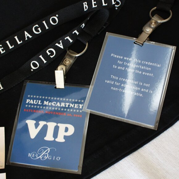 Vtg 2005 US Tour Blk Paul McCartney XL T-shirt, 2 Tickets + 2 Bell Agio VIP Pass - Picture 5 of 7